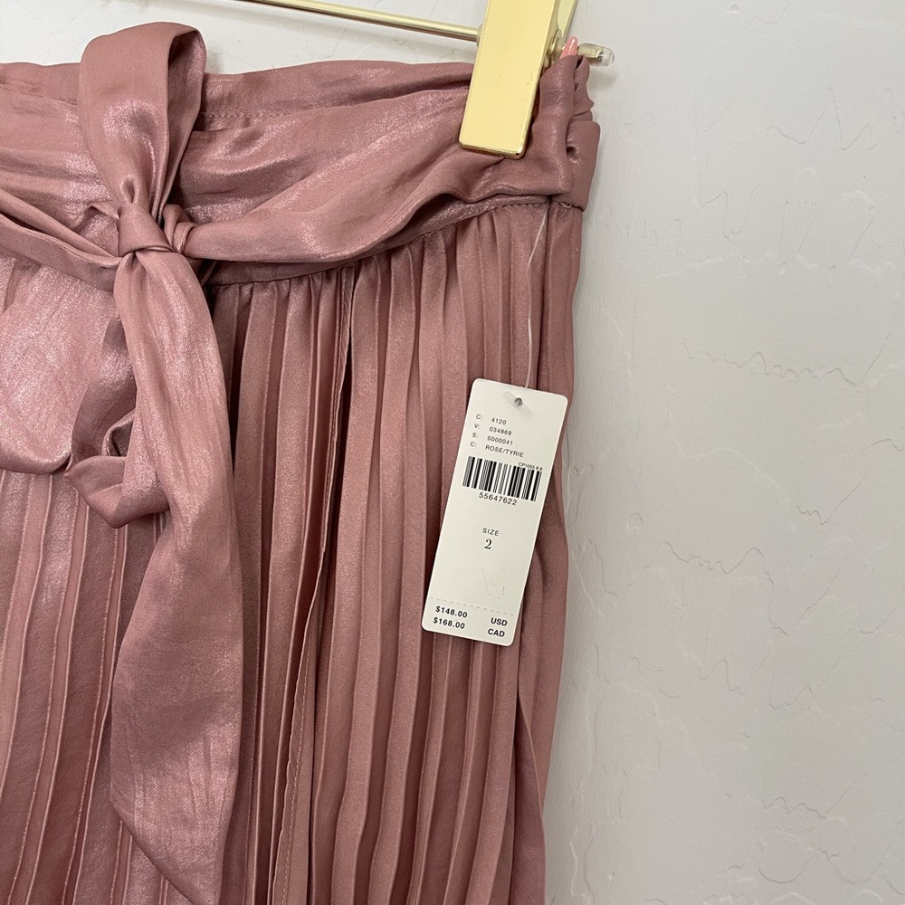 🎉🎉HOST PICK🎉🎉Maeve x Anthropologie Pleated Rose Gold Skirt Sz 2 - Picture 4 of 7